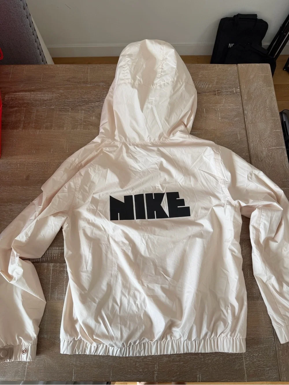 Nike Cream Pullover Anorak with Black Zip and Logo